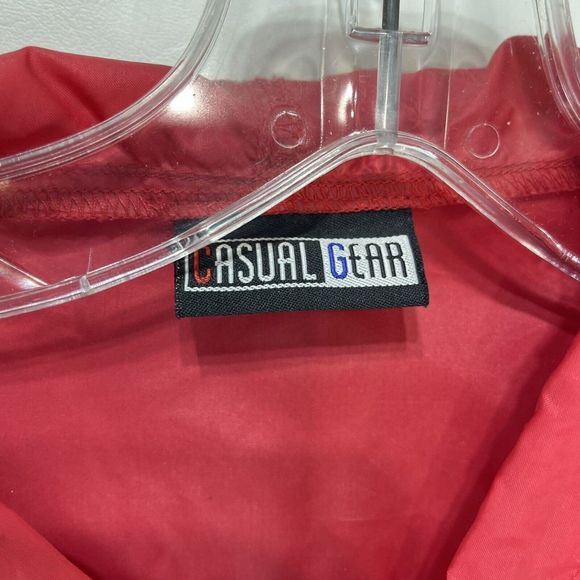 Casual Gear Rain Hooded Mens Large Red Long Sleeve Full Zip Jacket - Picture 13 of 14